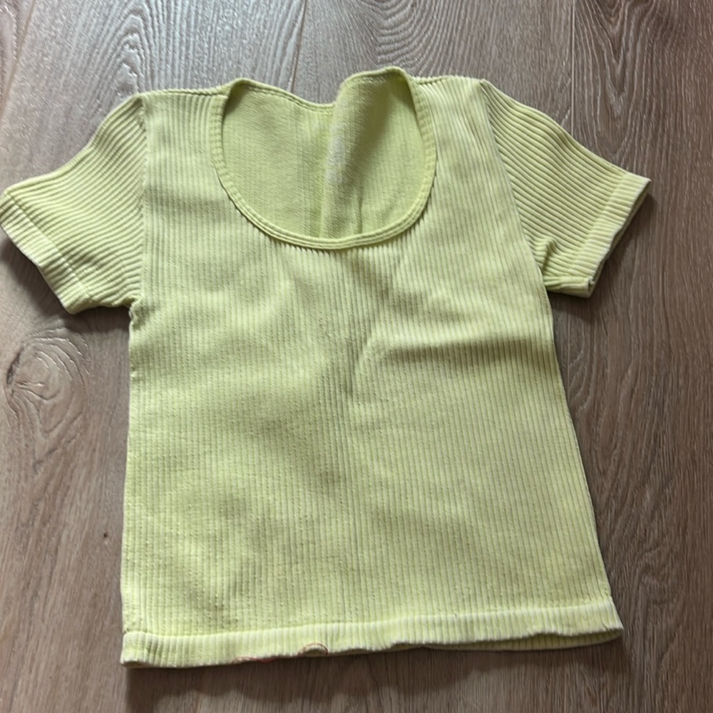 yellow workout top